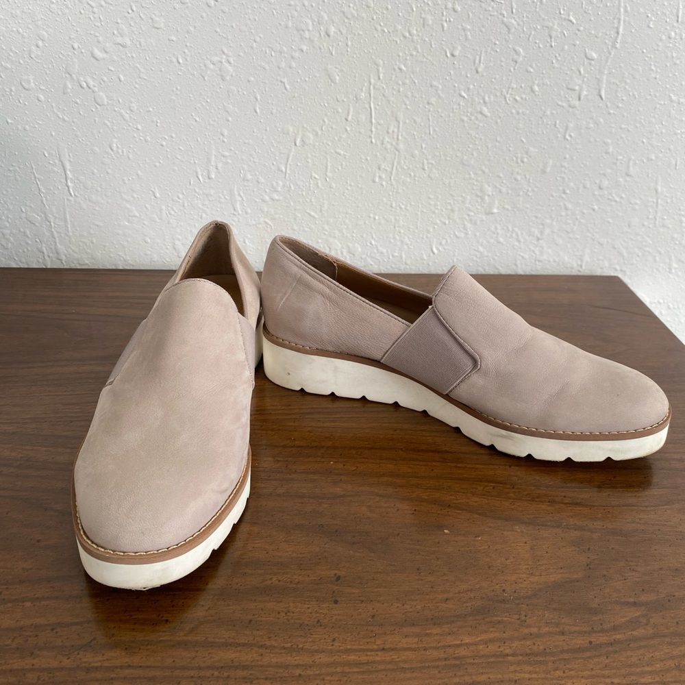 Franco Sarto Taupe Suede Loafers Size 8.5
